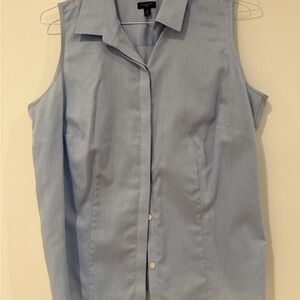 Talbots Light Blue Sleeveless Button-Front Shirt
